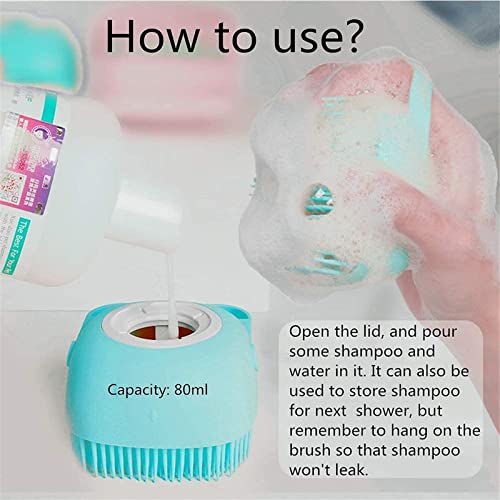 PSK PET MART Dog Shampoo Brush 80ml, Dog Bath Brush for Bathing and Shedding Short Hair, Soft Silicone Rubber Bristle Brushes for Small Dogs, Pet Cat, and Puppy Shampoo 2