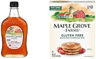 Bundle of Maple Grove Farms Pure Maple Syrup, 12.5 Ounce + Gluten Free Pancake & Waffle Mix, 16 Ounce
