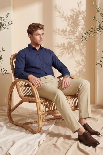 Image of Peter England Men Regular Mid Rise Everyday Woven Formal Trouser