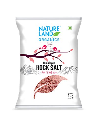 Image of Natureland Organics Sunflower Oil Jar, 5 L & Natureland Organics Himalayan Pink Rock Salt 1 KG (Pack of 3)- Organic Rock Salt