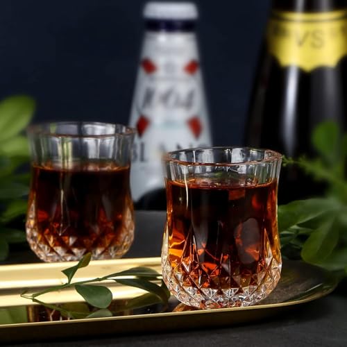 Image of bellemax Classy Shot Glass for Espressos, Spirits & Liquors,Whiskey, Vodka Shot, Tequila Shot, Wine Tasting, Cocktail Pour, Bar Accessory & Home Decor Parties Glasses Set of 6 (BR-01)