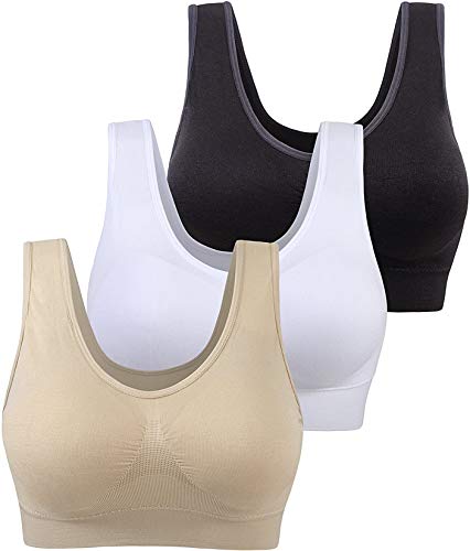 Plus Size Yoga Sports Bras for Women Low-Impact Activity Sleep Bra with Removable Pads