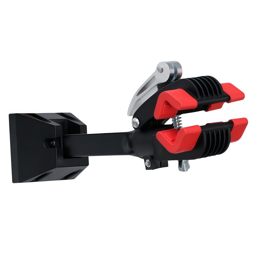 GUOFANG Wall-Mounted Bicycle Repair Stand, Foldable Bike Clamp, Heavy Duty Bike Wall Rack for Home Maintenance and Storage (Red)