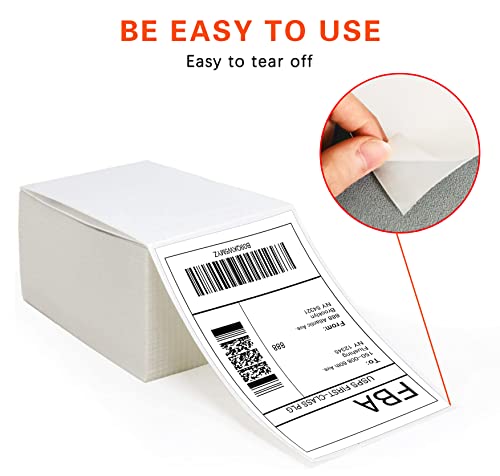 500 Labels Fanfold 4 X 6 Direct Thermal Shipping Labels With Hole,500 Labels,White Mailing Labels For Thermal Printer,Permanent Adhesive,Printing Smoothly And Clear,Hard To Peel Back Off #TOP5