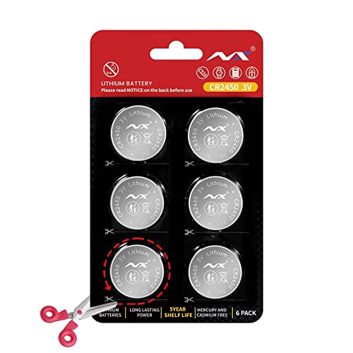 Pila de botón de litio CR2450 3V paquete 6 piezas miniatura 1