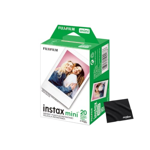 Película instantánea Fujifilm Instax Mini de 20 exposiciones (10 hojas x 2 paquetes) con paño limpiador FitXion miniatura 1