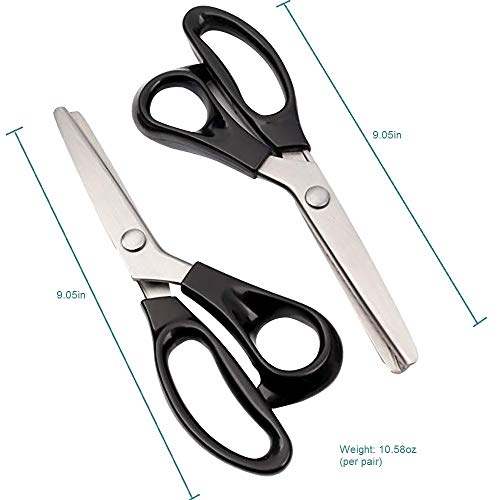 Stainless Steel Zig Zag Scissors, Professional Pinking Shears, 1 Pair Dressmaking Sewing Scissors Serrated And Scalloped Blades For Linings, Leather, Paper And Craft #TOP1