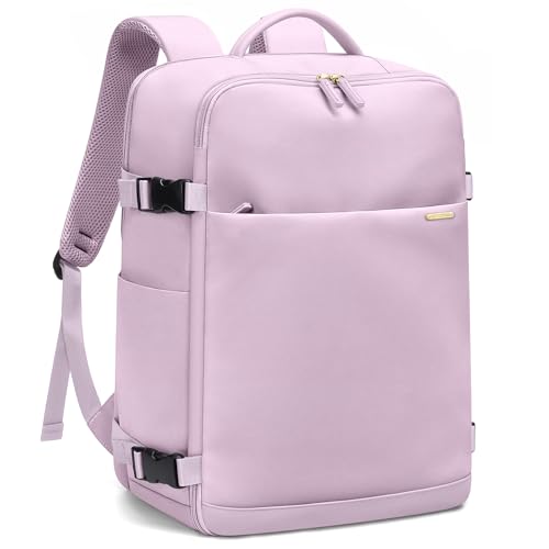 GOLF SUPAGS Sac a Dos Voyage Cabine Avion, Grand Sac à Dos de Voyage, Sac à Dos Ordinateur Portable de 17.3 Pouces pour Femme et Homme (Violet Léger)