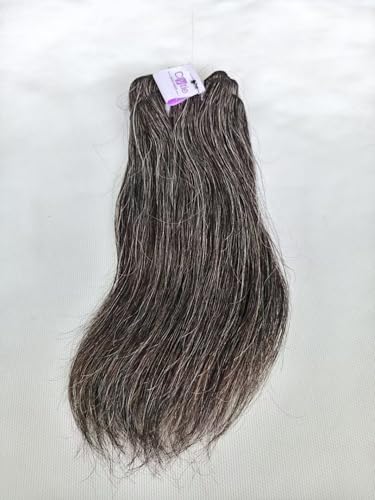 Raw Straight Salt and Pepper Gray Human Hair Bundles Unprocessed