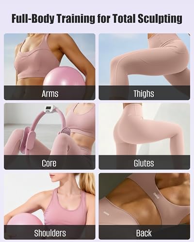 MaxU Pilates Essentials Kit for Women, Pilates Ring with Counter, Home Pilates Equipment with 14" Pilates Circles,Pilate Ball, Resistance Bands and Grip Socks – Ideal for Beginner Home - Image 5