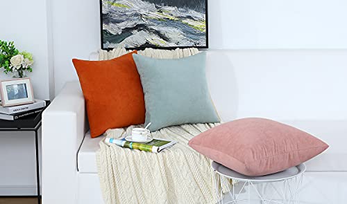 Jeneoo Decorative Dusty Rose Throw Pillow Covers Rustic Farmhouse Super Soft Square Chenille Comfy Solid Cushion Couch Cases For Sofa Bedroom Chair  thumb #5