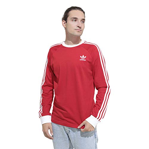 adidas Originals mens 3-Stripes Tee Scarlet Large
