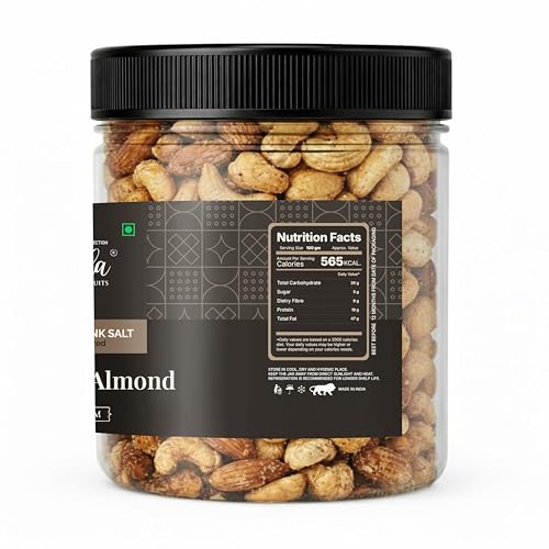 Image of LILA DRY FRUITS Flavoured Cashew Almond Mix 500 G x 2 (1 Kg) Himalayan Pink Salt Flavour Roasted Kaju Badam Crunchy Nuts | Healthy Namkeen Snack for Daily Munching Perfect for Gifting