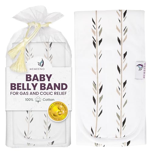 MEMEENO Baby Belly Band for Gas and Colic Baby Relief - Belly Band for Heating Pad for Colic, Heated Tummy Wrap, Feathers