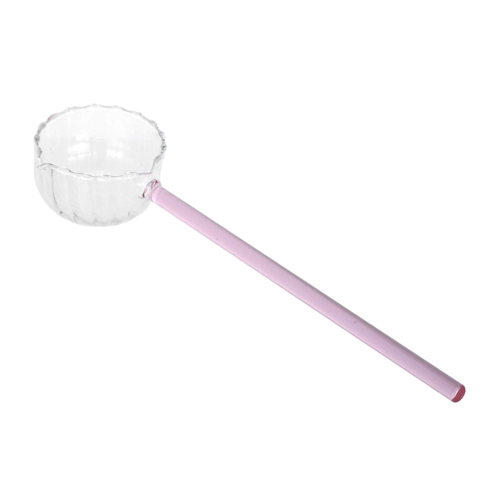 Cabilock Glass Spoon Pink Glass Teaspoon for Coffee Ice Cream Desserts and Cocktails All Purpose Kitchen Tool with Efficient Spout Design for Smooth Pouring
