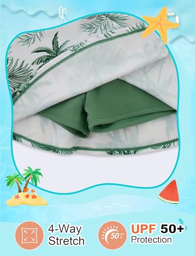 Image of Girls Swimsuit Long Sleeve Swim Shirt 3 Piece Rash Guard for Girls Bathing Suit with Boyshorts