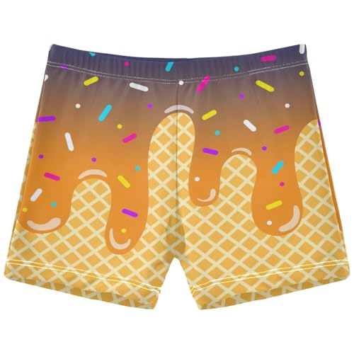 Boys Swim Trunks Quick Dry Kids Bathing Suit Blue Orange Ice Cream Toddler Swim Shorts Boardshorts Swimwear 3t