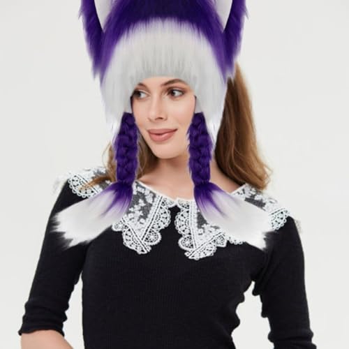 Cache-oreilles chauds hiver et masque de tête chat en peluche