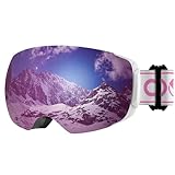 COOLOO Skibrille Herren Damen Jugendliche - Magnetischer OTG Rahmenloser Anti-Beschlag-Schutz mit 100% UV-Schutz