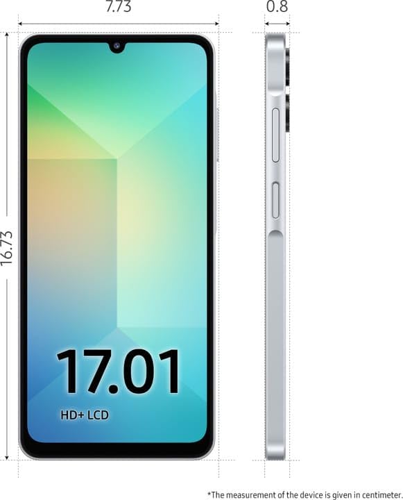Image of Samsung Galaxy A06 5G Light Gray 4GB RAM 64GB ROM with 6.7 inch HD Plus 90Hz Display, 50MP Dual Camera, 8MP Front Camera, MTK D6300 Processor, 5000mAh Battery, Side Fingerprint, One UI 7.0