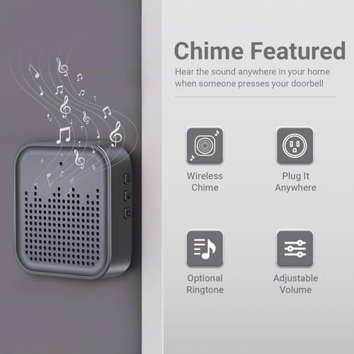 Image of trenzu Smart WiFi Video Doorbell Camera with Chime - Wireless Door Bell Camera, 2-Way Audio, Night Vision, Motion Detection, 110 Wide Angle Lens, Mobile App Support