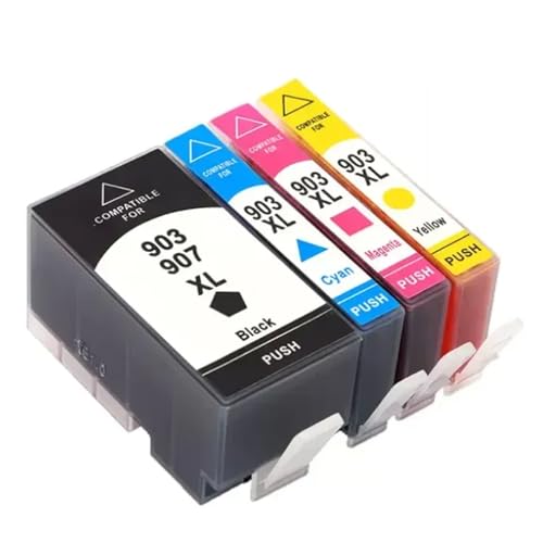 Cartuccia dinchiostro compatibile per 903 907 XL per stampanti Officejet Pro 6970 6950 6960 6966 6968 6974 6975 Stampa a colori1set 4pcs