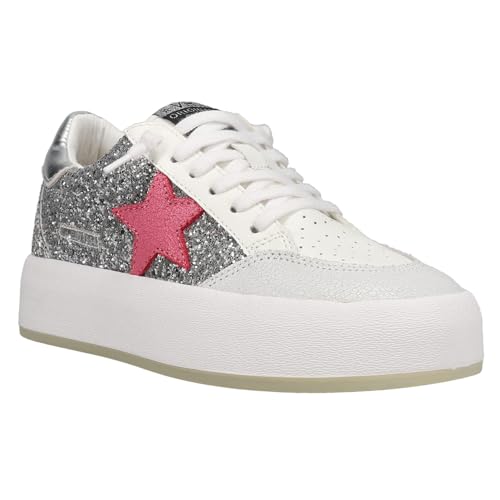 VINTAGE HAVANA Womens Ream Glitter Metallic Slip On Platform Sneakers Shoes Casual - Silver2