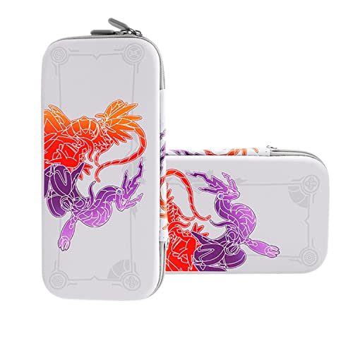 Image of CHIKIXSON Scarlet and Violet N-Switch Console Case Compatible with N-Switch and OLED with 10 Gaming Cartridges, Protective Travel Hard Case (White), White, briefcase