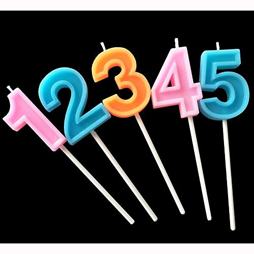 2.76'' Large Extended Xxl Multi-Color Happy Birthday Long Numbers Candles Cake Topper Decoration For Adults/Kids Party Wedding (Blue 4) #TOP6