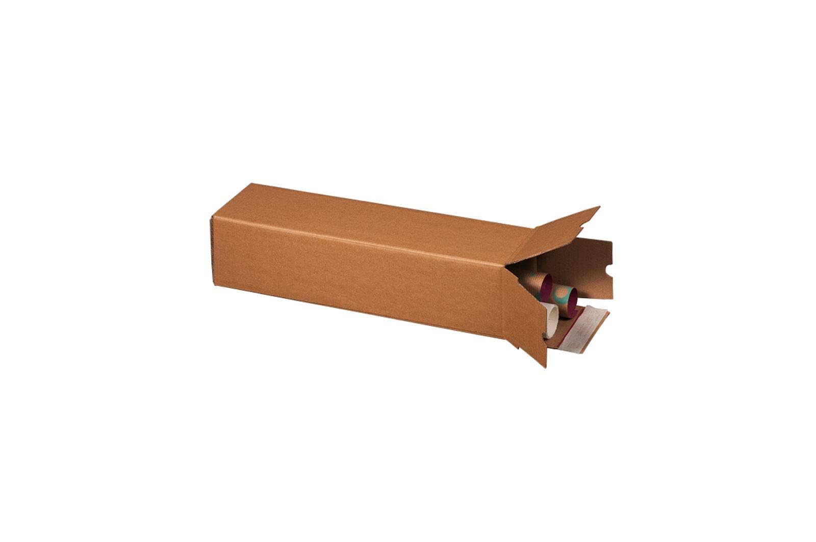 KK Verpackungen Versandhülse für DIN A2 | 200 Stück, 435x105x105mm | Selbstklebeverschluss, Aufreißfaden | Langer Faltkarton, Wellpappe, portooptimiert | Für Pläne, Zeichnungen, Golfschläger