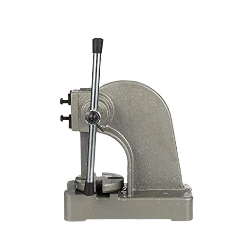 Image of HHIP 8600-0033 2-Ton Heavy-Duty Arbor Press - Cast Iron Frame, 4-Position Steel Anvil, 8.47 inch Max Height, 12 inch Work Dia - Manual Bench Press for Riveting, Staking, Bearings, Broaching, Press Fit Work