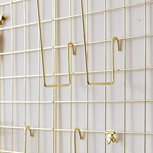 Jovone Wall Grid Panel For Photo Display,Decorative Desk Storage Organizer For Office,Study,Memo Board, Size 17.6" X 11.9", Pack Of 2 (Gold) #TOP3
