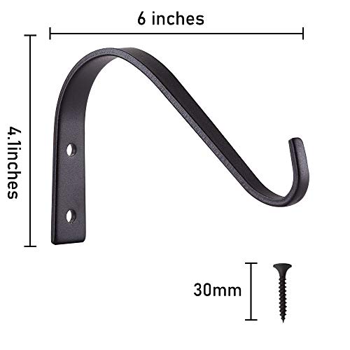 [6 Inchens] Rustic / Farmhouse Iron Wall Hooks For Hanging Lanterns Coats Mason Jar Sconces, Heavy-Duty Metal Hooks For Plant Hangers Lights And Artworks，Vintage Home Decor Indoor & Outdoor- 4 Pack #TOP1