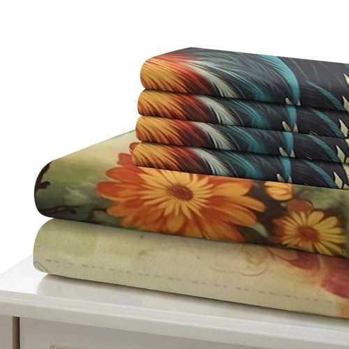 Housse de couette style rustique vintage Art du Coq imprimé 3D