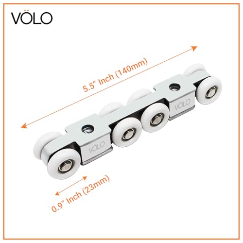 Image of Volo 8 Wheels Door Track roller, Roller for C channel, Hanging Door Slide Wheel Track, Track Roller Sliding Door Roller Set Caster Sliding Door 8 Wheel Kit