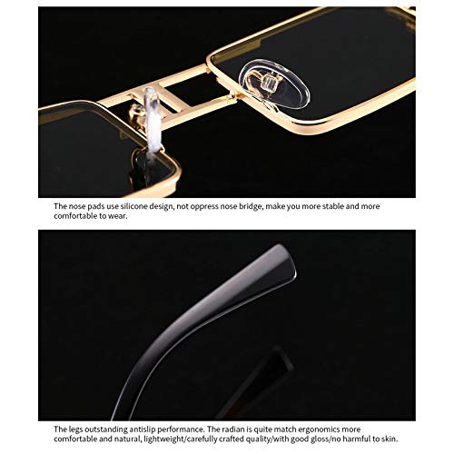 Image of mincl /Hip-Hop Square Metal Small Frame Clear Color Lens Sunglasses