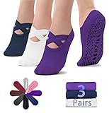 NEWZILL Yoga Socks for Women Non-Slip Grips & Straps, Ideal for Pilates, Pure Barre, Ballet, Dance,...