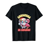 Photo Gallery natale ad agosto xmas cool santa & flamingo maglietta Photo Gallery natale ad agosto xmas cool santa & flamingo maglietta