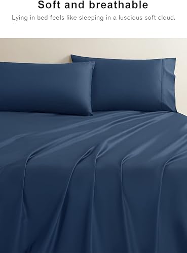 Miniatura 3 de SAKIAO Juego de sábanas lujosas de algodón pesado de 1000 hilos para cama tamaño King, juego de sábanas de 100% algodón egipcio, tejido satén muy