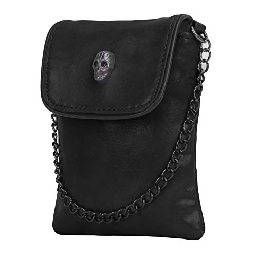 FakeFace Women Girls Studded Skull Gothic Crossbody Shoulder Bag Travel Leather Handbag Cellphone Purse3
