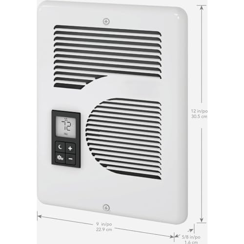 Cadet Energy Plus Wall Heater Complete Unit With Built-in Digital Thermostat (Model: CEC163TW, Part: 65215), 5460/5120/3410 BTU, 240/208/120 Volt, 1600/1500/1000 Watt, White thumbnail 3