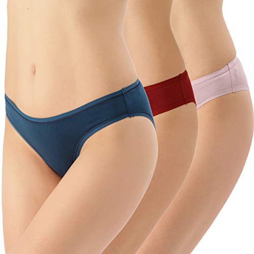 Image of Amante Solid Low Rise Cotton Bikini Panty Pack(Pack of 3)