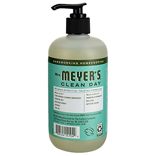 Image of MRS. MEYER'S CLEAN DAY Hand Soap, Basil Scent, 12.5 Fl Oz Bottle (Pack of 6)