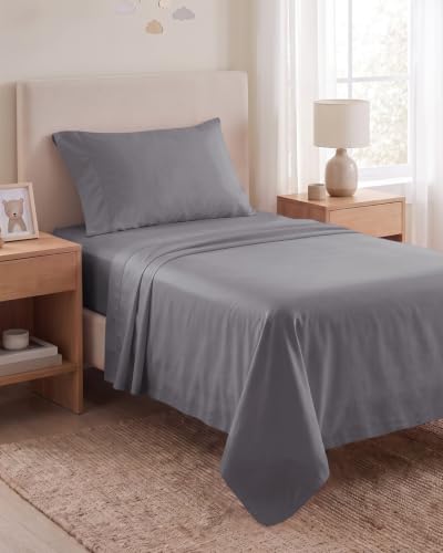 Image of Beckham Hotel Collection 100% Cotton Twin Sheet Set, 3-Piece, Dark Gray