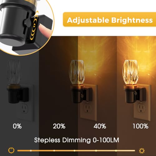 Image of L LOHAS LED Amber Night Light, Yellow Nightlight,Dimmable, Light Sensor