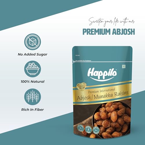 Image of Happilo Premium Abjosh Munakka 200g | Large Golden Raisins | Premium Kishmish /Kismis | Naturally Sweet, Healthy Dry Fruits | Rich in Antioxidants & No Artificial Flavours (Pack of 3)