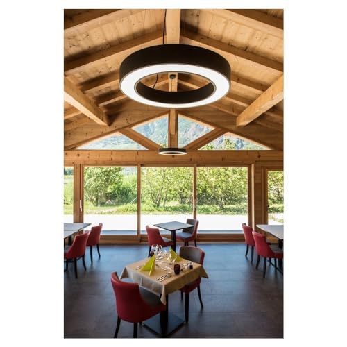 Image of Led Hanging Light Body Colour Black,Warm White Colour(CCT:3000K) With Hanging Kit,Office Light,Shops,Food Zone,Gym,Resort, Living Room,(Pack Of 1Pcs)
