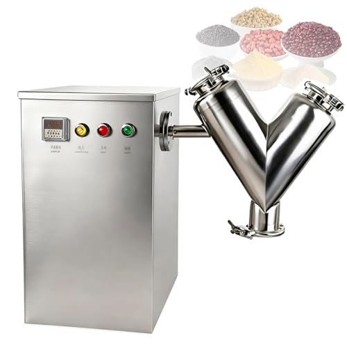 Azcabjie Mezcladora De Acero Inoxidable 304 Tipo V De 2l/5l/8l, Mezcladora De Gránulos De Polvo Seco, para Alimentos, Granos, Laboratorios De Enseñanza Y Mezclas Industriales 5L