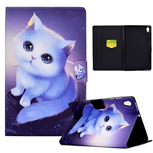 Rosbtib Hülle für Lenovo Tab M10 HD (2nd Gen) 10.1" Tablet 2020 (TB-X306F/TB-X306X),PU Leder Smart Schutzhülle Flip Case Ständer Tasche mit Kartenschlitz Cover Lenovo Tab M10 HD Gen2 - Kätzchen Cover