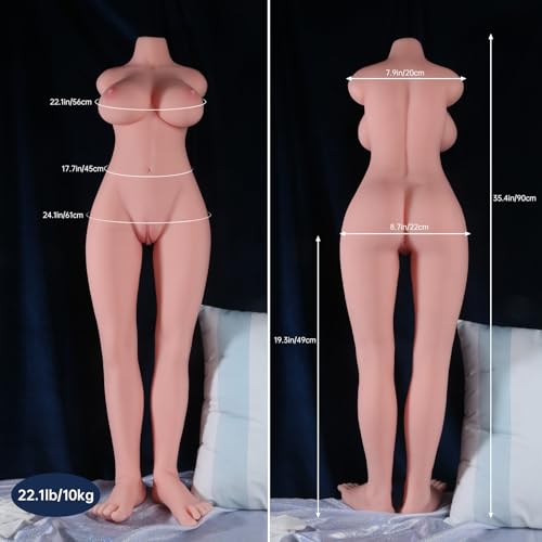 Image of Sex Doll Full Body 22.04LB with Flexible Legs Built-in Skeleton Realistic Sex Doll for Men, 4 in 1 Adult Sex Toy for Men 2.9FT Muneca Sexual Long Legs Dual-Channels